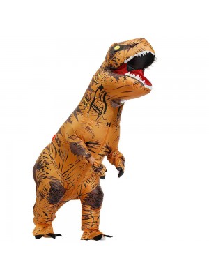 Braun Tyrannosaurus T-Rex Dinosaurier Aufblasbar Kostüm Halloween Weihnachten zum Erwachsener/Kind