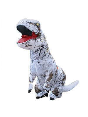 Weiß Tyrannosaurus T-Rex Dinosaurier Aufblasbar Kostüm Halloween Weihnachten zum Erwachsener/Kind