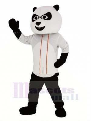 Baseball Panda mit Weiß T-Shirt Maskottchen Kostüm Tier