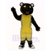 Dunkel Braun Panther mit Gelb Sportbekleidung Maskottchen Kostüm