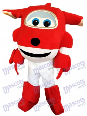 Red Flugzeug Jett Cartoon Super Flügel Flugzeug Maskottchen Kostüm Cartoon Anime